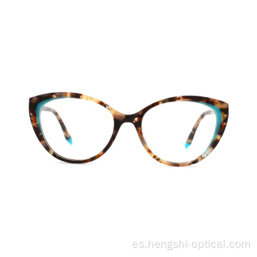 Gafas de bloqueo de ojo de gato de baja cátedra Francés, marcos ópticos de acetato